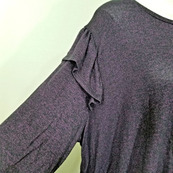 Ava Viv Womens Tunic Top Purple Long Sleeve Ruffle Sleeve Blouse Plus Size 2X - Picture 7 of 9